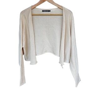 Peruvian Connection Women XL Cropped Open Cardigan Sweater Pima Cotton Lagenlook